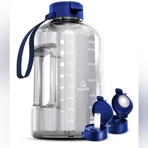 AQUAFIT 1-Gallon Hydration Bottle with Straw & Chug Lids – Clarity Color – 128oz